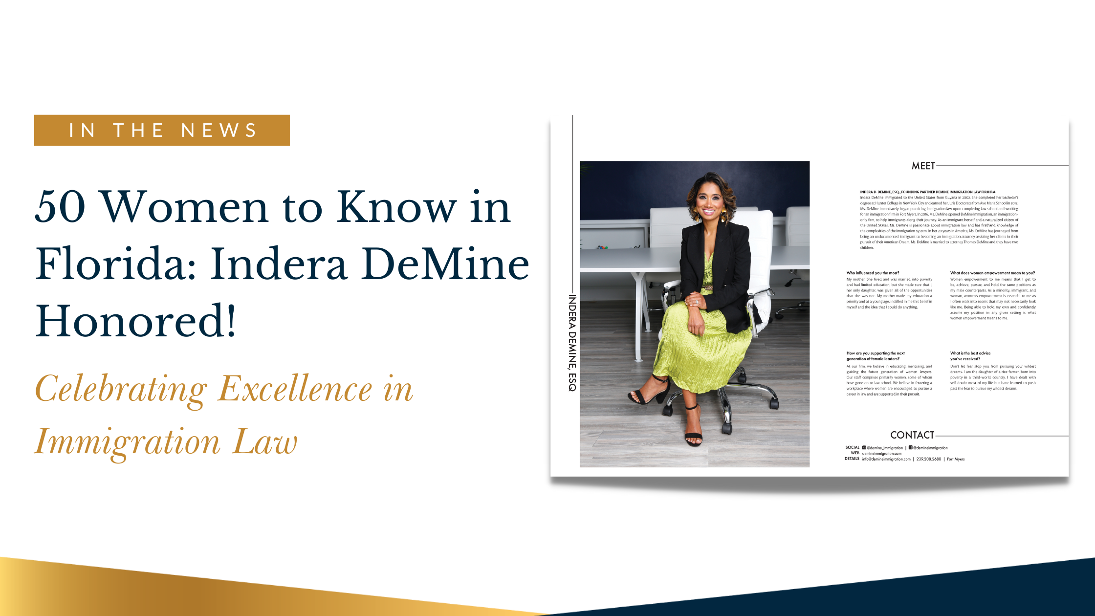 Celebrating Our Founder: Indera DeMine in '50 Women to Know in Florida