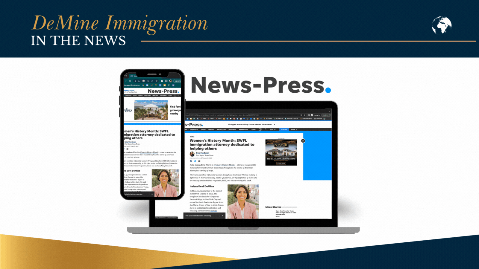 In the News: DeMine Immigration Law Firm Celebrates Women's History Month by Highlighting Founder, Indera DeMine, Esq.