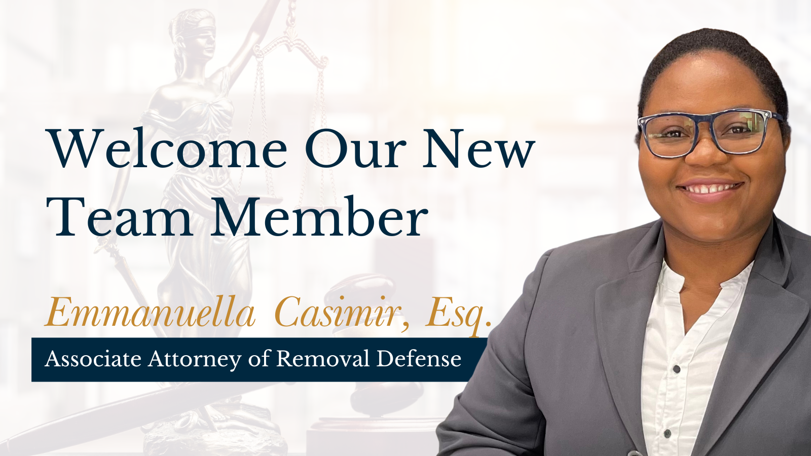 Introducing Emmanuella Casimir: A Valuable Addition to DeMine Immigration Law Firm's Removal Defense Department